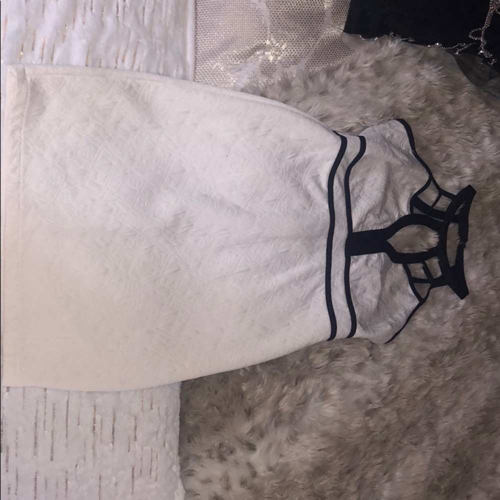 White and black dress